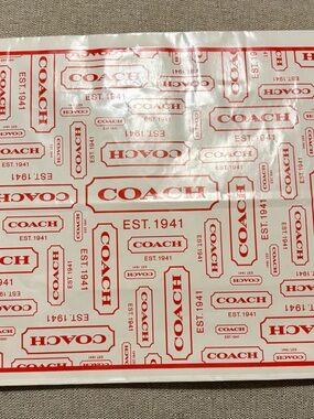 2011 Coach White Paper Shopping Bag – Red Logo 12x16x6